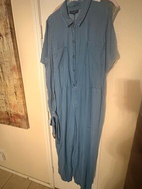 ELOQUII Light Blue Denim Jumpsuit